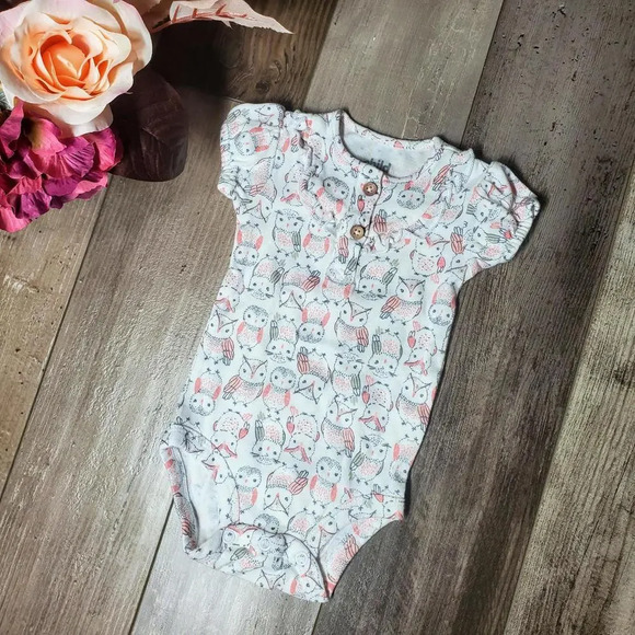 Child of Mine by Carter's Owl Baby Bodysuit Size 0-3M NWOT - Picture 1 of 10